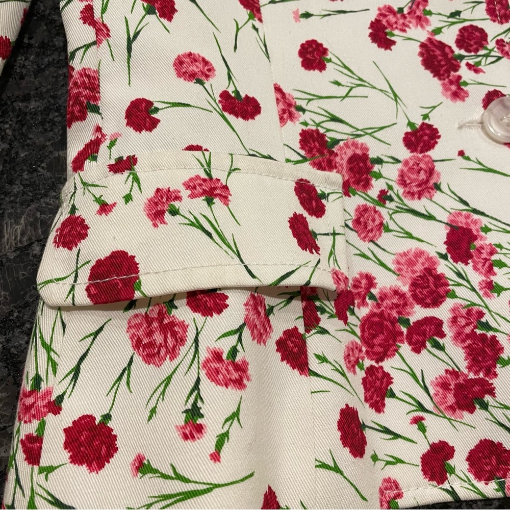 Vintage Dolce & Gabbana Blazer Floral Carnation Rose Size 42 - Picture 12 of 12